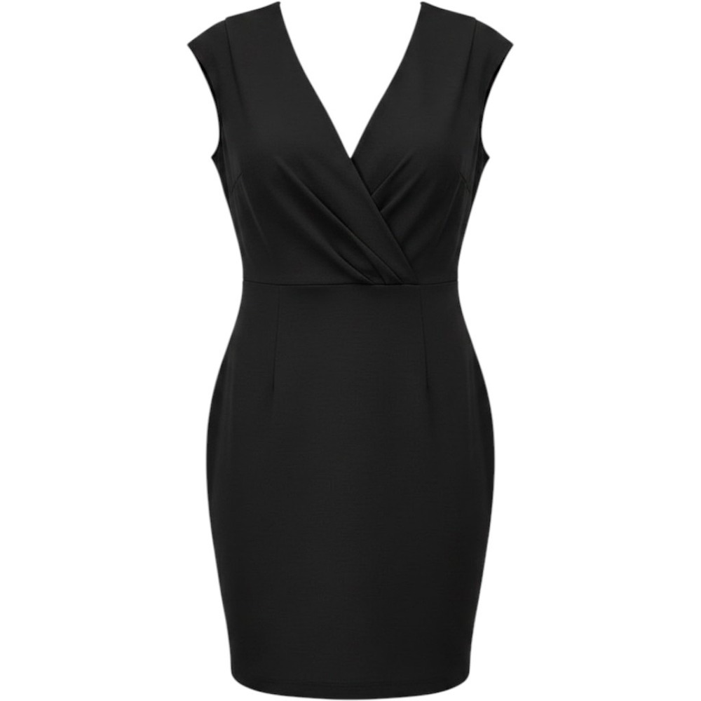 Katherine Kelly Rita Black Eternal Luxe V-Neck Sheath Dress‎ 14 NWT 5218M300